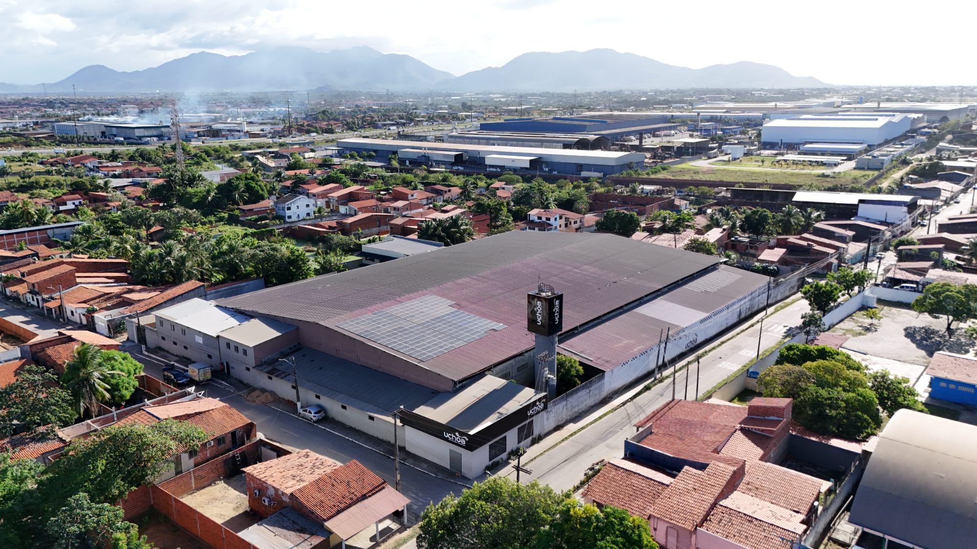 Vista aérea do parque fabril Uchoa